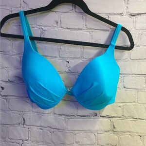 Venus Blue Underwire Push-Up Bikini Top Size DDD With Adjustable Straps V Accent